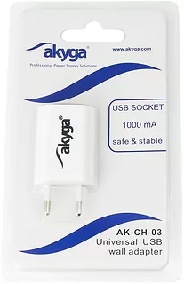 Uniwersalna ładowarka sieciowa USB AKYGA AK-CH-03