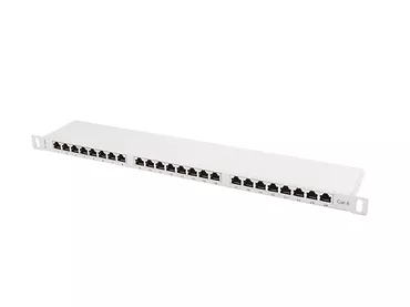 LANBERG Patch Panel 24 Port 0.5U Kat.6 szary ekranowany