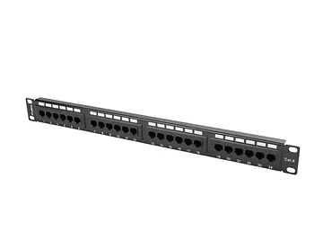 LANBERG Patch Panel 24 Port 1U Kat.6 czarny