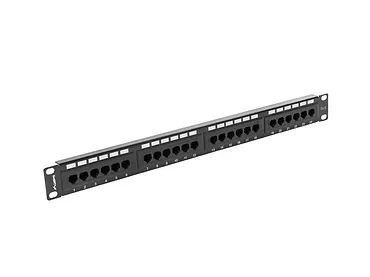 LANBERG Patch Panel 24 Port 1U Kat.6 czarny