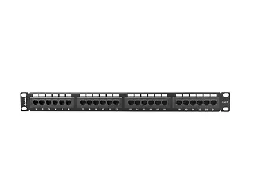 LANBERG Patch Panel 24 Port 1U Kat.6 czarny