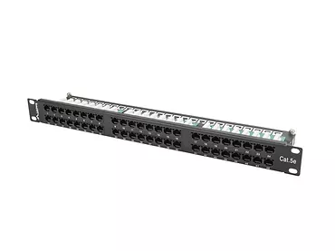 LANBERG Patch Panel 48 Port 1U Kat.5E czarny