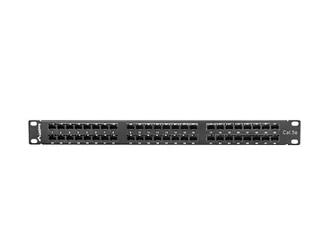 LANBERG Patch Panel 48 Port 1U Kat.5E czarny