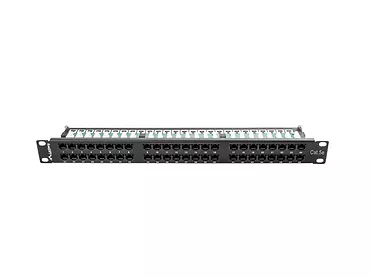 LANBERG Patch Panel 48 Port 1U Kat.5E czarny