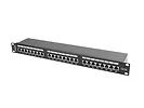 LANBERG Patch Panel 24 Port 1U Kat.5E czarny ekranowany