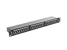 LANBERG Patch Panel 24 Port 1U Kat.5E czarny ekranowany