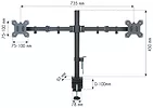 Delock Podwójne ramię biurkowe LED/LCD 13-27 cali 2x10kg VESA regulowane