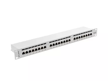 LANBERG Patch Panel 24 Port 1U Kat.6 szary ekranowany