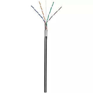 Kabel skrętka zewnętrzna F/UTP Cat5e 4x2 drut CCA 305m czarny