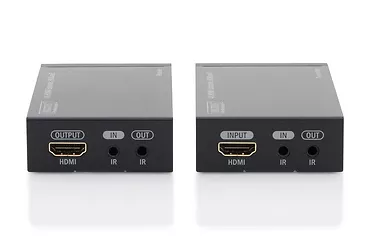 Digitus Przedłużacz/Extender HDMI HDBaseT do 70m po Cat.5e, 4K 30Hz UHD, HDCP 2.2, IR, z audio (zestaw)