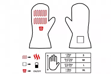 SUNEN Rękawice ogrzewane jednopalcowe - Glovii L