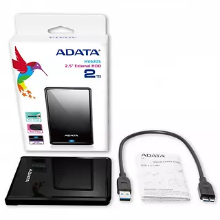 Adata Dysk DashDrive HV620S 2TB 2.5 USB3.0 Slim Czarny