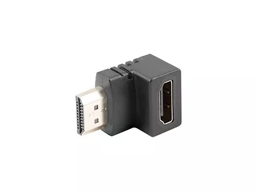 LANBERG Adapter HDMI(M) - HDMI(F) Kątowy 90 stopni dół Czarny