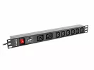 LANBERG Listwa zasilająca Rack PDU 19 cali 1U 16A 2X C19 6X IEC C13