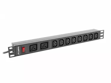 LANBERG Listwa zasilająca Rack PDU 19 cali 1U 16A 2X C19 8X IEC C13