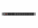 LANBERG Listwa zasilająca Rack PDU 19 cali 1U 16A 2X C19 8X IEC C13