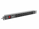 LANBERG Listwa zasilająca Rack PDU 19 cali 1U 16A 8X IEC C13 2M Czarna