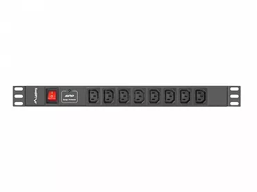 LANBERG Listwa zasilająca Rack PDU 19 cali 1U 16A 8X IEC C13 2M Czarna