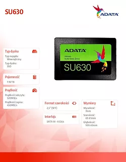 Adata Dysk SSD Ultimate SU630 1.92 TB 2.5 S3 520/450 MB/s