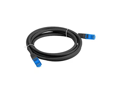 LANBERG Patchcord kat.6a S/FTP CCA 0.5m Czarny