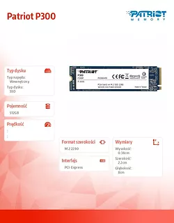 Patriot Dysk SSD 512GB Viper P300 17 00/1200 M.2 2280 non-US