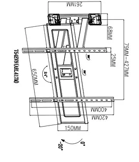 Uchwyt TV do telewizora TB-754E 37-70 cali 35kg max VESA 600x400