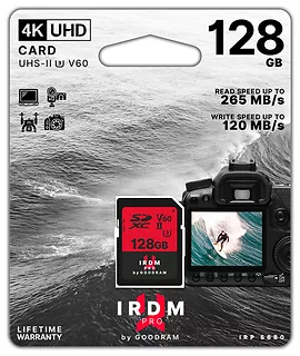 GOODRAM Karta pamięci SDHC IRDM PRO 128GB V60 UHS-II U3 256/120MB/s