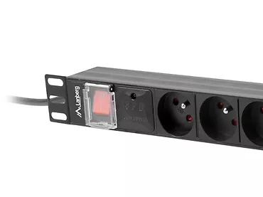 LANBERG Listwa zasil.rack PDU 1U 16A 2m 8 gn. PDU-08E-0200-BK