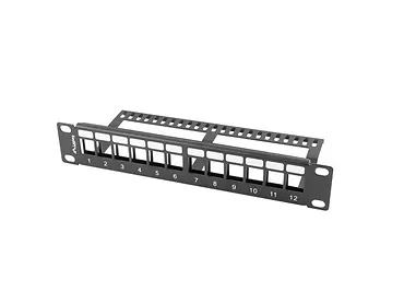 LANBERG Patch panel 12port 1U z organizerem PPKS-9112-B