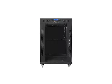 LANBERG Szafa instalacyjna Rack stojąca 19 15U 600X600 czarna, drzwi sklane (flat pack)