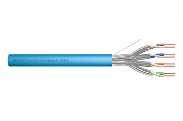 Digitus Kabel teleinformatyczny instalacyjny kat.6A, U/FTP, Dca, drut, AWG 23/1, LSOH, 50m, Niebieski