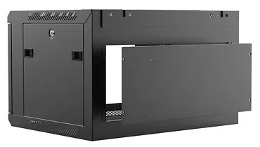 CAYMON WPR406R/B - szafa rack - 19 cali, 6U, mocowanie ścienne, 600x368x450mm (WxHxD), czarna