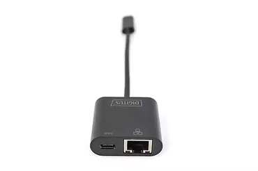 Digitus Karta sieciowa przewodowa USB 3.0 Typ C do RJ45 Gigabit Ethernet oraz 1xUSB Typ C z PD 2.0