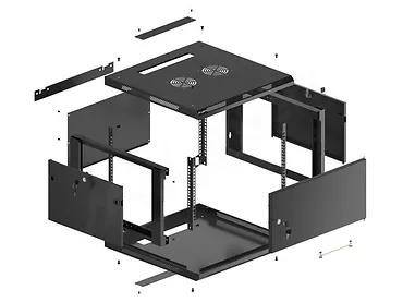 LANBERG Szafa wisząca 19 6U 600x600 cz WF01-6606-00B