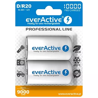 everActive Akumulatorki R20/D NI-MH 10000 mAh 2 szt. ready to use