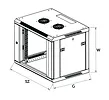 Extralink Szafka wisząca rack 6U 600x600 szara dwusekcyjna