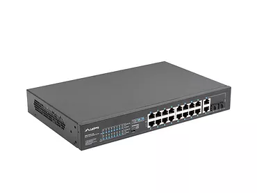 Lanberg Przełącznik Switch 16X100MB POE+/2XCombo niezarządzalny rack 19 cali Gigabit Ethernet 250W