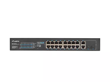 Lanberg Przełącznik Switch 16X100MB POE+/2XCombo niezarządzalny rack 19 cali Gigabit Ethernet 250W