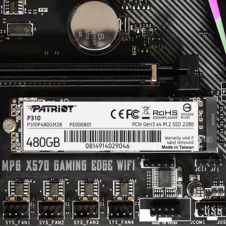 Patriot Dysk SSD P310 480GB M.2 2280 1700/1500 PCIe NVMe Gen3 x 4