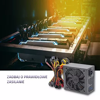 Qoltec Zasilacz ATX 1800W | 80 Plus Platinium | Gaming Miner