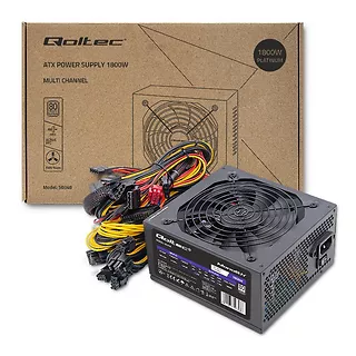 Qoltec Zasilacz ATX 1800W | 80 Plus Platinium | Gaming Miner