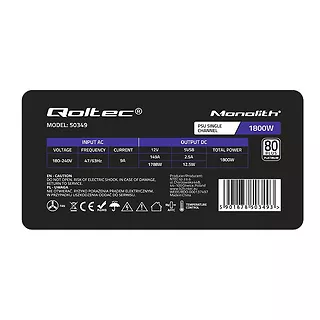 Qoltec Zasilacz PCI-E 1800W | 80 Plus Platinum | Gaming Miner