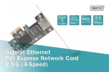 Digitus Karta sieciowa przewodowa PCI Express 1x RJ45 2.5 Gigabit Ethernet 10/100/1000/2500Mbps