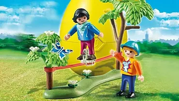 Playmobil Zestaw z figurką Summer Fun 6839 Slackline: młodzi akrobaci (jajko-skarbonka)