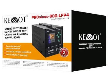 Zasilacz awaryjny KEMOT PROsinus-800-LFP4