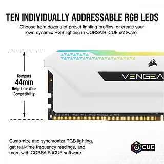 Corsair Pamięć DDR4 Vengeance RGB PRO SL 16GB/3200(2*8GB) biały