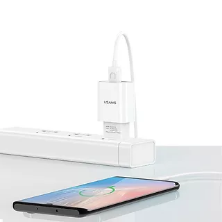 USAMS Ładowarka sieciowa USB kabel USB-C 2,1A T21