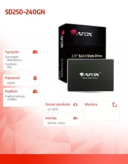 AFOX Dysk SSD - 240GB TLC 555 MB/s