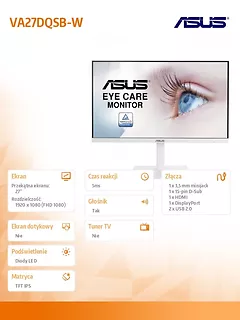 Asus Monitor 27 cali VA27DQSB-W