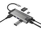 Natec Stacja dokująca Multiport Fowler Plus USB-C PD, 3x USB 3.0, HDMI 4K, RJ45, SD, micro SD